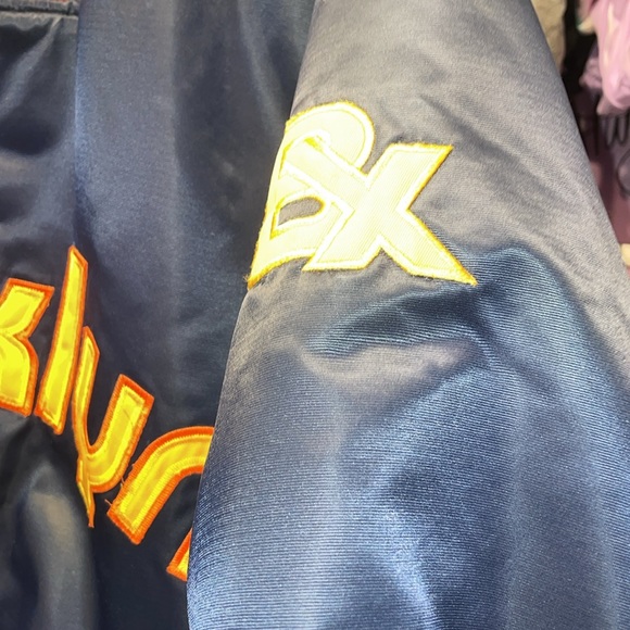 BROOKLYN varsity puffer baseball jacket blue like new size large stylish oversiz - Picture 6 of 12